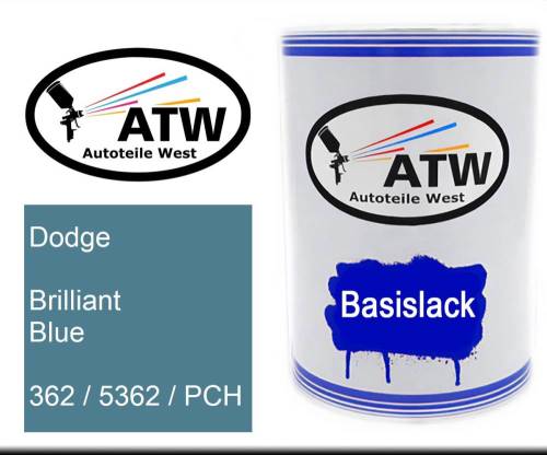 Dodge, Brilliant Blue, 362 / 5362 / PCH: 500ml Lackdose, von ATW Autoteile West.